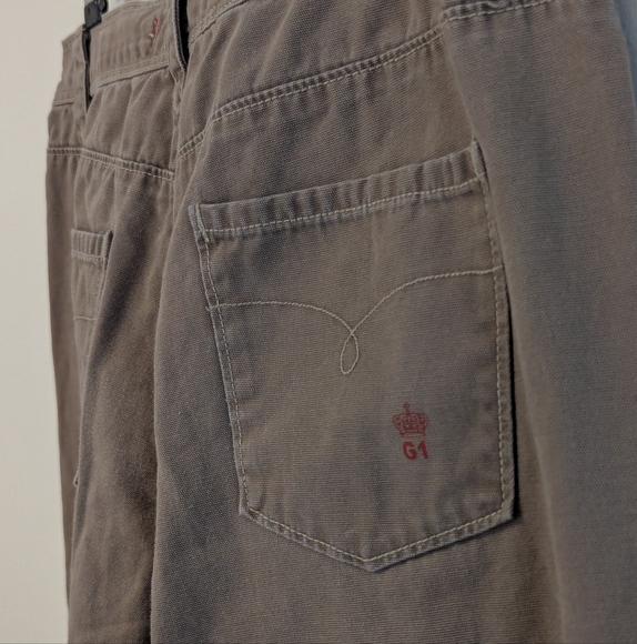 G1 Basic Goods Brown Wide Leg Cotton Canvas Barrel Leg Ankle Pants, Size 8 - Picture 7 of 7